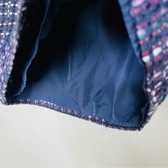 Loft Navy Tweed Multi Color A-Line Skirt - Picture 6 of 8